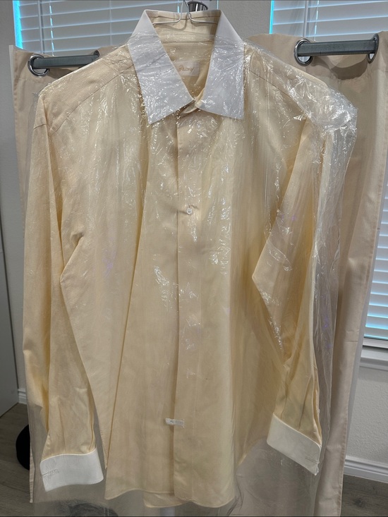Brioni Other - Brioni Yellow and White Stripe Men’s Dress Shirt